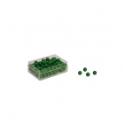 Kunststoffkasten mit 100 grünen Perlen