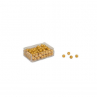 Kunststoffkasten mit 100 goldenen Perlen: lose Perlen Plastik