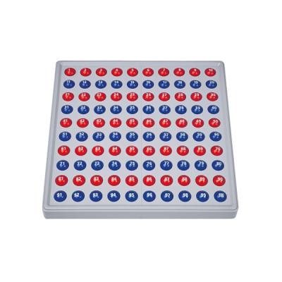 SCHUBI ABACO 100 mit Zahlen - Modell A 10/10 Kugeln (rot/blau)