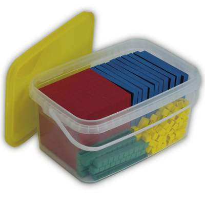 Dienes Grundsortiment, 121-tlg., Zahlenraum 1.000, farbig, in Stapelbox