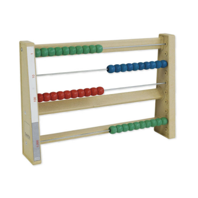 Montessori-Rechenrahmen aus RE-Wood, 4 Reihen/4-stellig