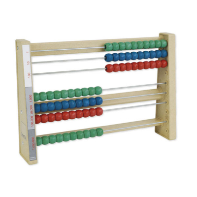 Montessori-Rechenrahmen aus RE-Wood, 7 Reihen/7-stellig