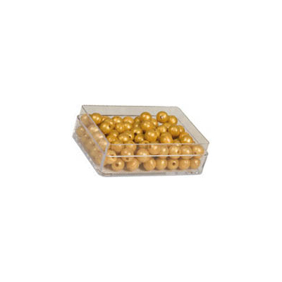 Kunststoffkasten mit 100 goldenen Perlen: lose Perlen Glas