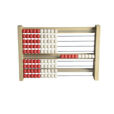 Re-Wood - Berechnungsständer bis zu 100 einzelne 10/10 - Rot - Weiß - Perlen - Abakus