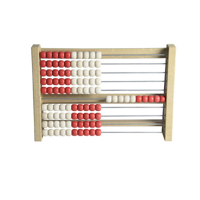 Re-Wood - Rechenständer bis 100 individuell mit Farbwechsel - Rot - Weiß - Perlen - Abakus